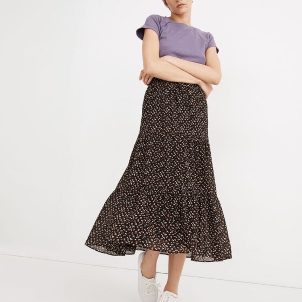 Madewell Georgette Tiered Maxi Skirt in Adorable Ditsy